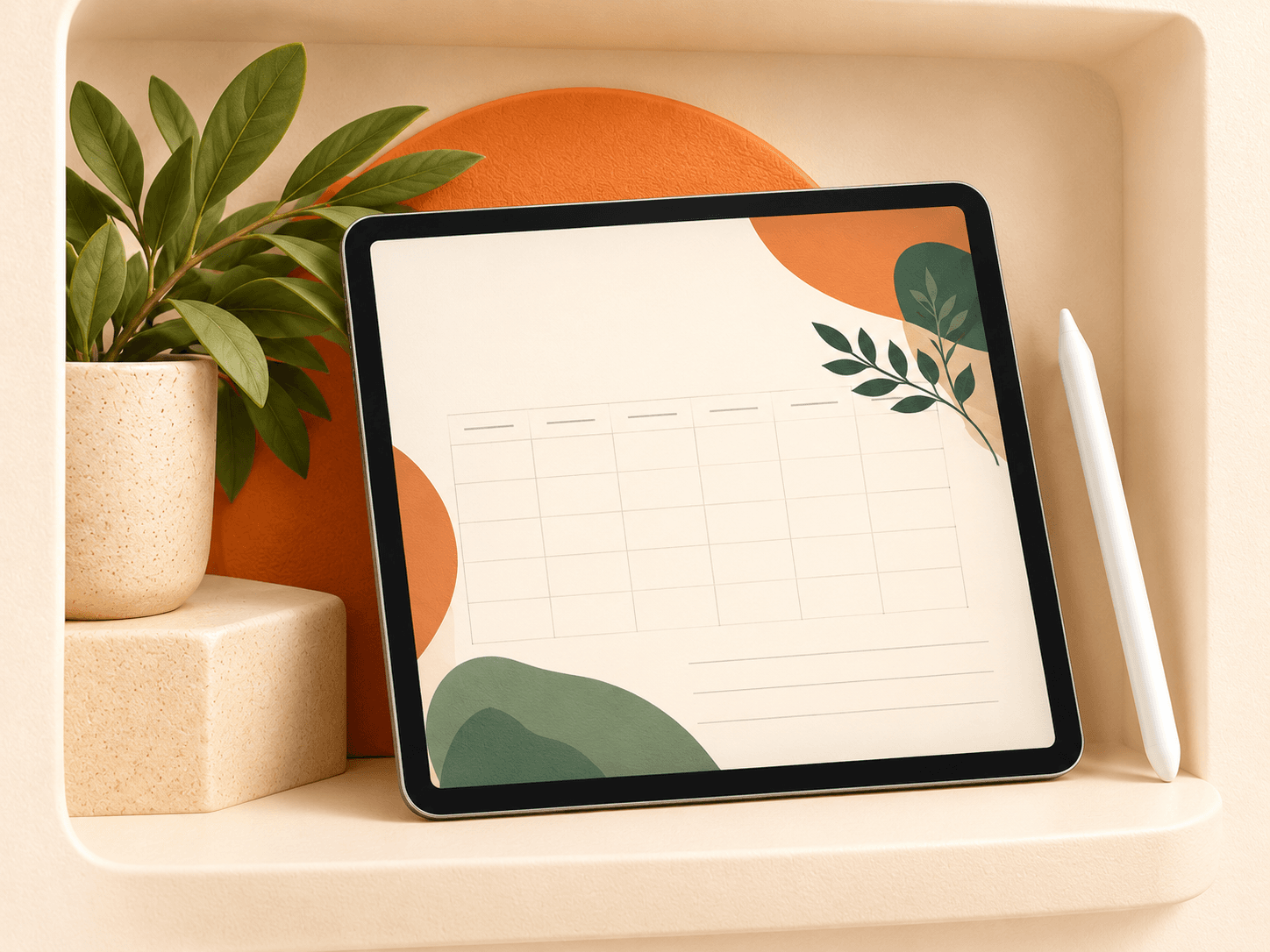 Tablet üzerinde dijital planlayıcı tasarımı